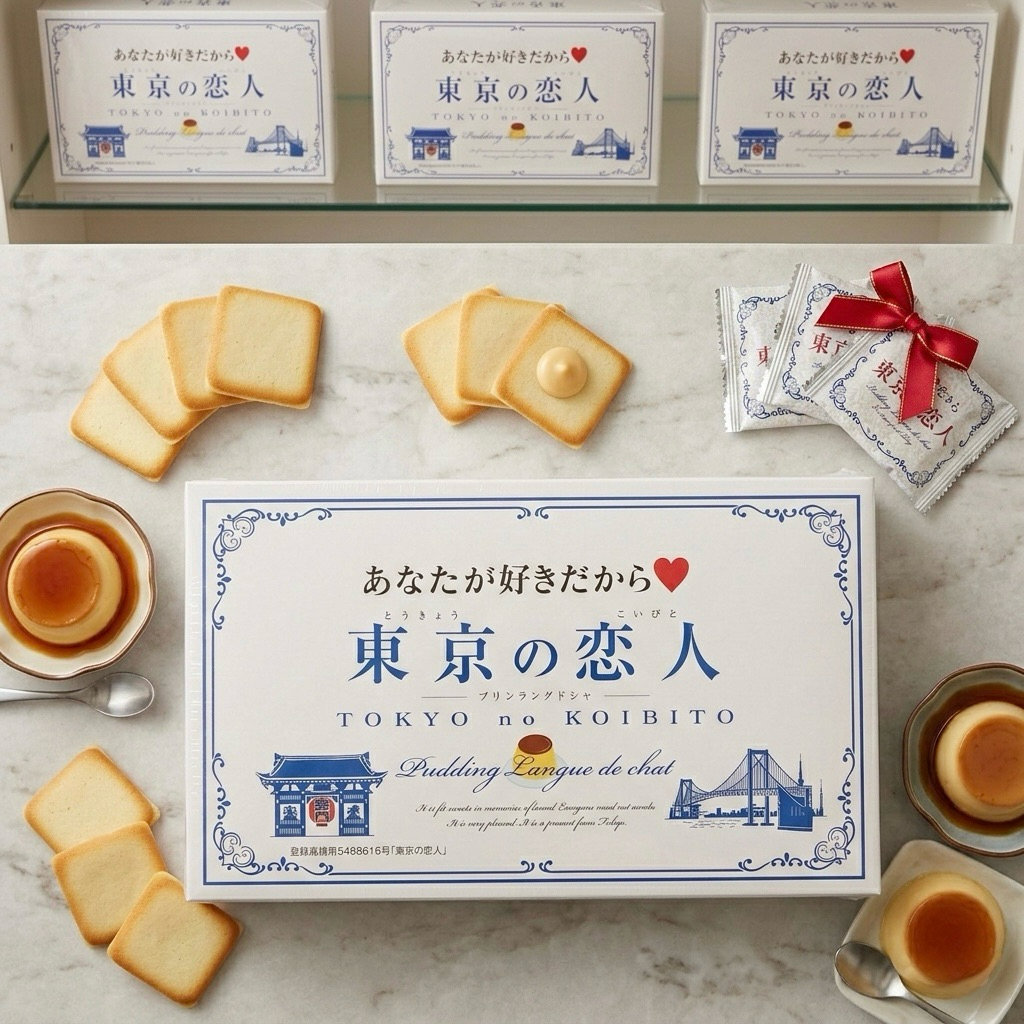 พร้อมส่งในไทย Tokyo no koibito pudding คุ๊กกี้พุดดิ้ง 12 ชิ้น