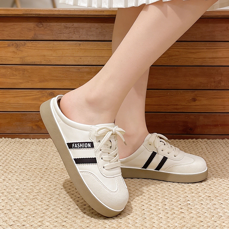 Fshoes รองเท้าแตะหัวปิด เปิดส้น สไตล์วินเทจเกาหลี คอลเลคชั่นใหม่ล่าสุด วัสดุคุณภาพดี ทนทาน สวมใส่ใช้งานได้ยาวๆเลยยย
