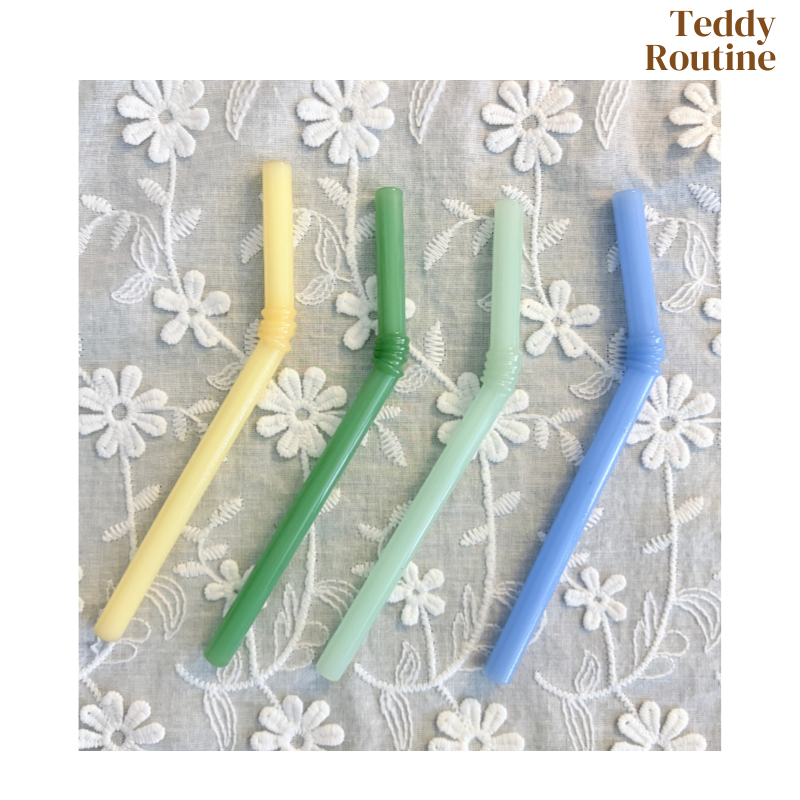 Pre 10วัน 💕Chubby glass straw หลอดแก้ว ทรงอ้วน สุดคิ้วท์ 1กล่องมี4สี หลอดมัทฉะ หลอดดูด