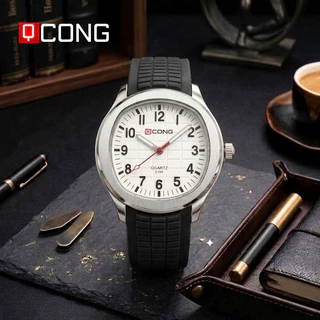 นาฬิกาข้อมือผู้ชาย QCONG รุ่น Classic ด้วยดีไซน์หน้าปัดตัวเลขที่อ่านง่ายและชัดเจน