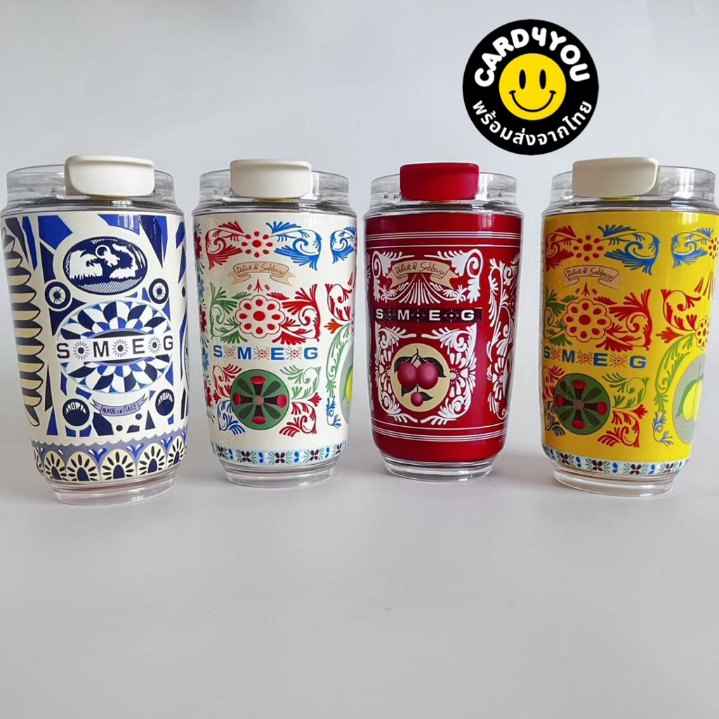 [พร้อมส่ง🇹🇭] แก้วสเตนเลส 304 เก็บร้อน/เย็น smeg double wall mug 240ml.