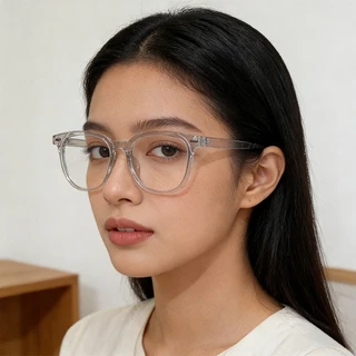 แว่นตา0-400° แว่นกรองแสงสีฟ้า แว่นตาคอมพิวเตอร์ กรอบใสสี่เหลี่ยม เครื่องประดับแฟชั่นสไตล์เกาหลี ราคาถูกและทนทาน