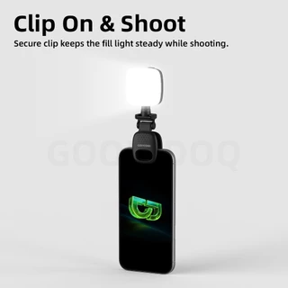 GOOJODOQ Selfie Fill Light 3 Color Modes & 3 Brightness Levels True-to-Life Skin Tones Secure Clip with Flexible Angles