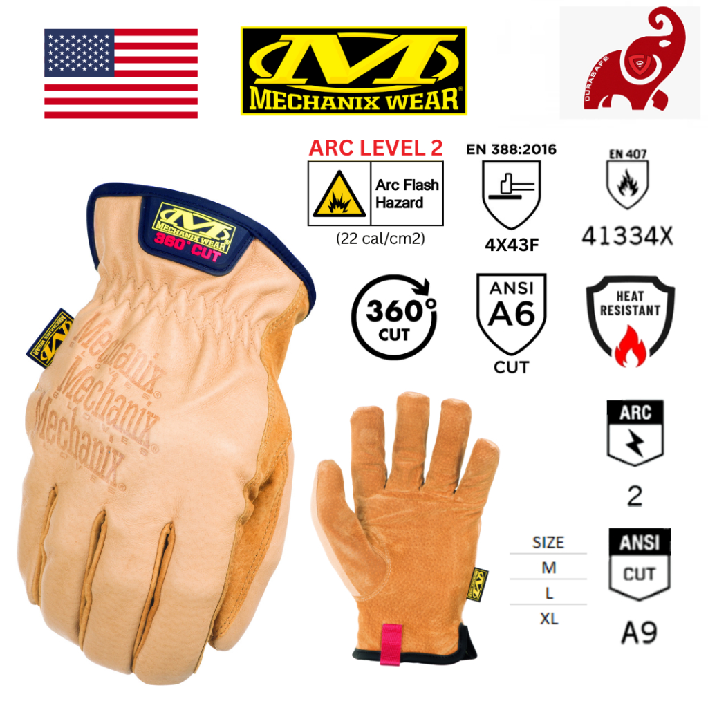MECHANIX LD-C75 DuraHide Leather Driver F9-360 Glove Tan Size L