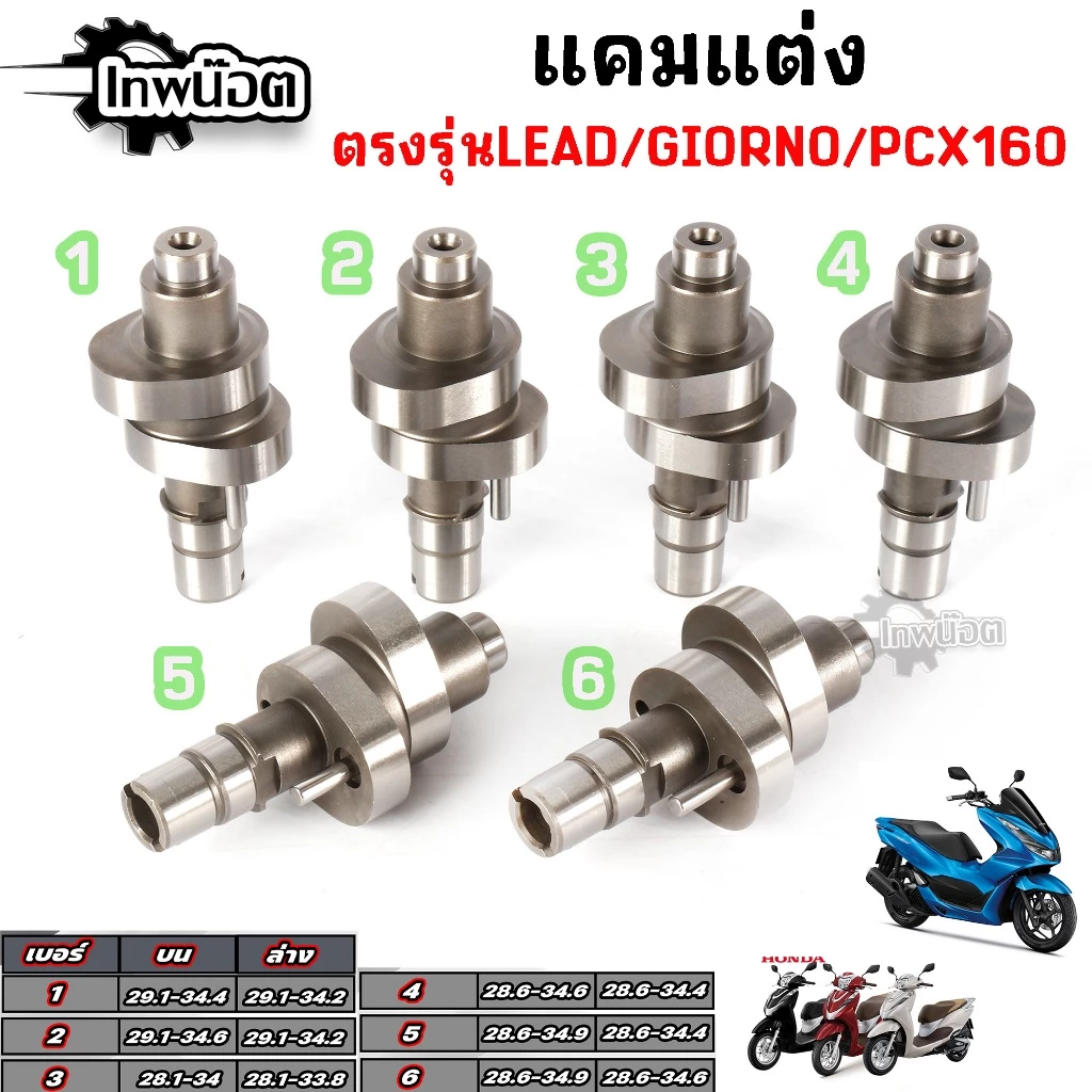 แคมแต่ง Lead125 / Giorno125 / PCX160 เบอร์ 1-6