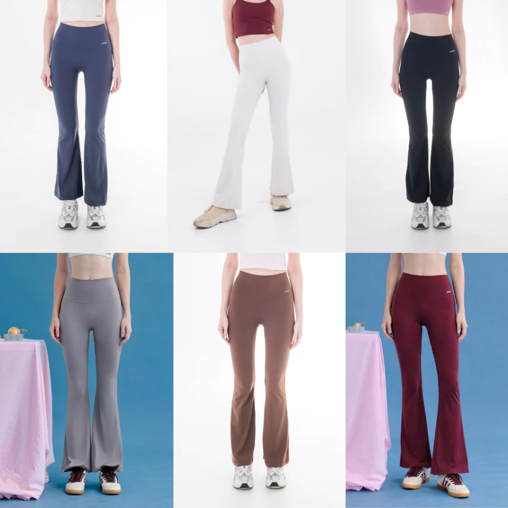 Lunar Gymwear - Flare Pant - กางเกงออกกำลังทรงขาม้าผ้าเรียบ เท่เก๋ไม่ซ้ำใคร ผ้านิ่มใส่สบาย จะลุคไหนก็เอาอยู่