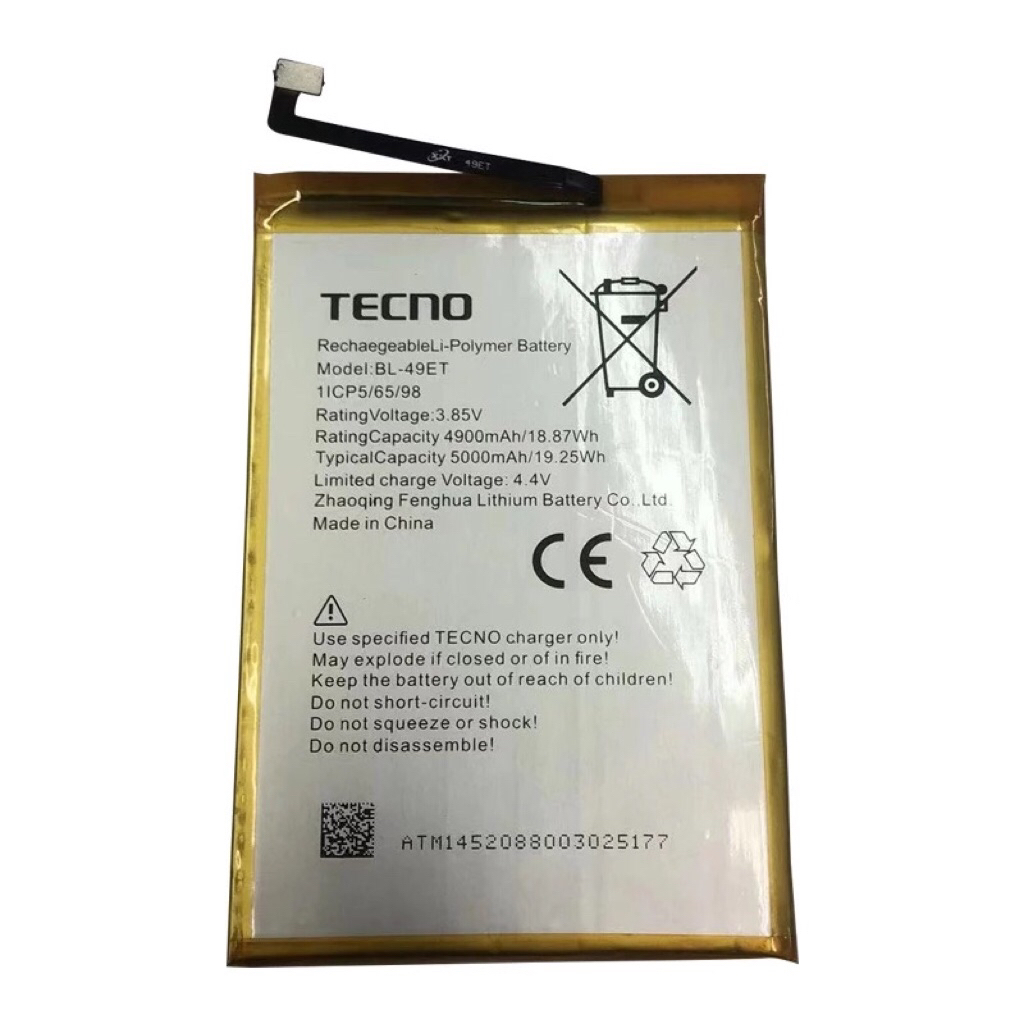 แบตเตอรี่ Tecno LB6 / LC6 / POP2 +（POP2 Plus) BA2 battery BL-49ET 4900mAh รับประกัน 3 เดือน