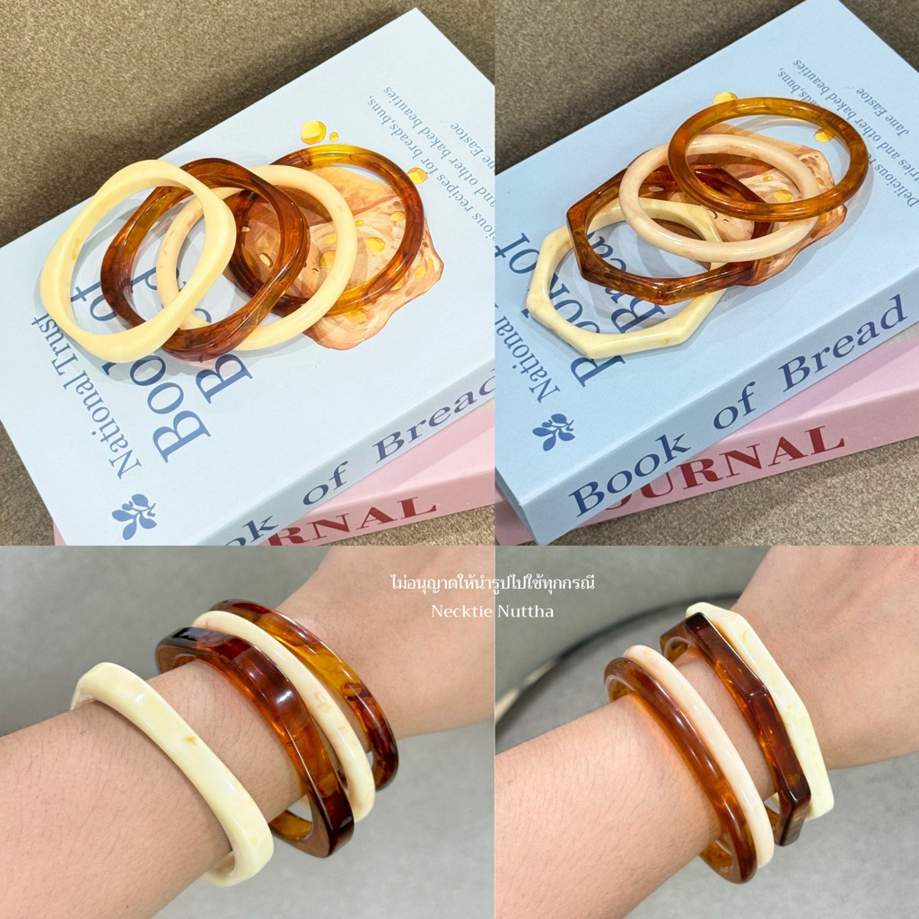 〰︎ꕤ 🌊Acrylic Set 4 ชิ้น - พร้อมส่ง กำไลอะคริลิค กำไลข้อมือ แฟชั่น สายฝอ