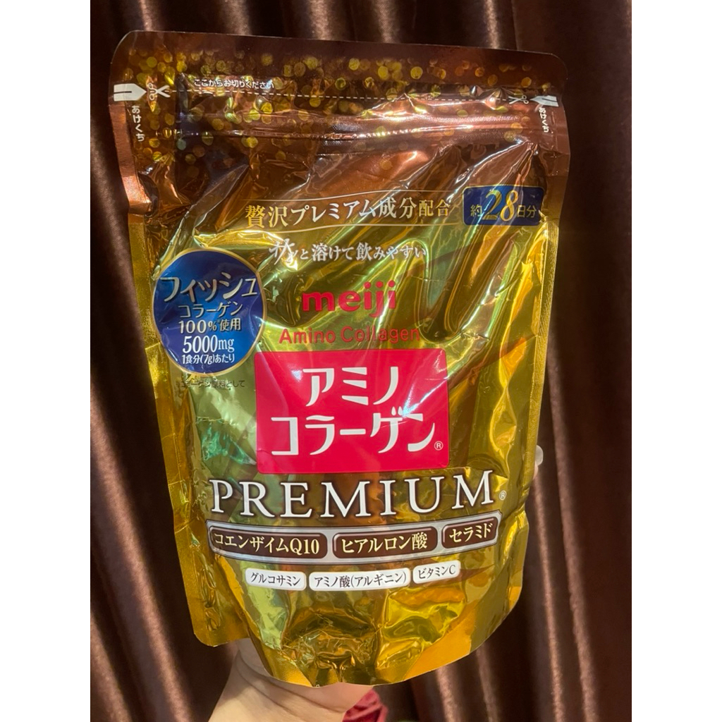 Meiji Amino Collagen Premium ซองทอง 196g.