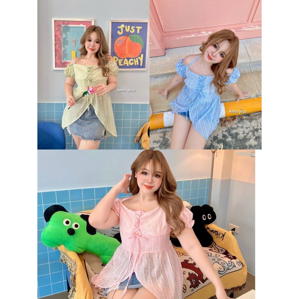 ส่งด่วน .เสื้อเปิดใหล้มีสายคล้องคอ  น่ารักโซคิ้ว อก40-50