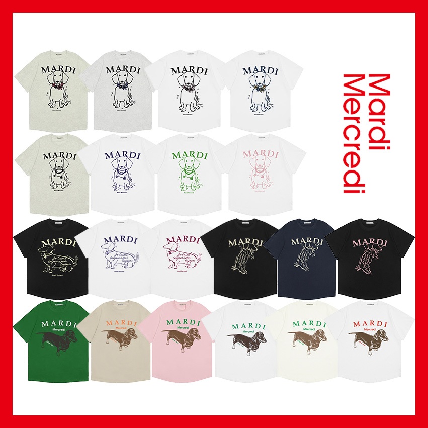 🔥[นำเข้าจากเกาหลีใต้] MARDI MERCREDI TSHIRT SWING THE TAIL DDANJI FLOWER NECKLACE | Unisex