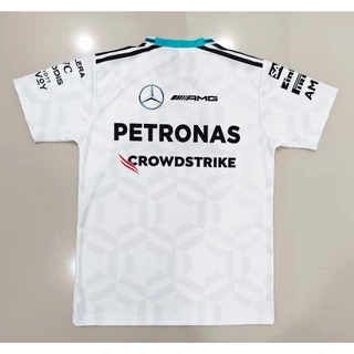 เสื้อF1 เสื้อคอกลมแขนสั้นฟอร์มูล่าวันทีม ปิโตรนาส รุ่น สีขาว #FM0200 พิมพ์ทั้งตัว ไซส์ S-5XL