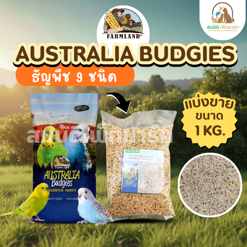 FARMLAND AUSTRALIA BUDGIES ธัญพิช9ชนิด อาหารนกแก้ว นกหงส์หยก และนกแก้วขนาดเล็ก (แบ่งขาย 1 KG.)