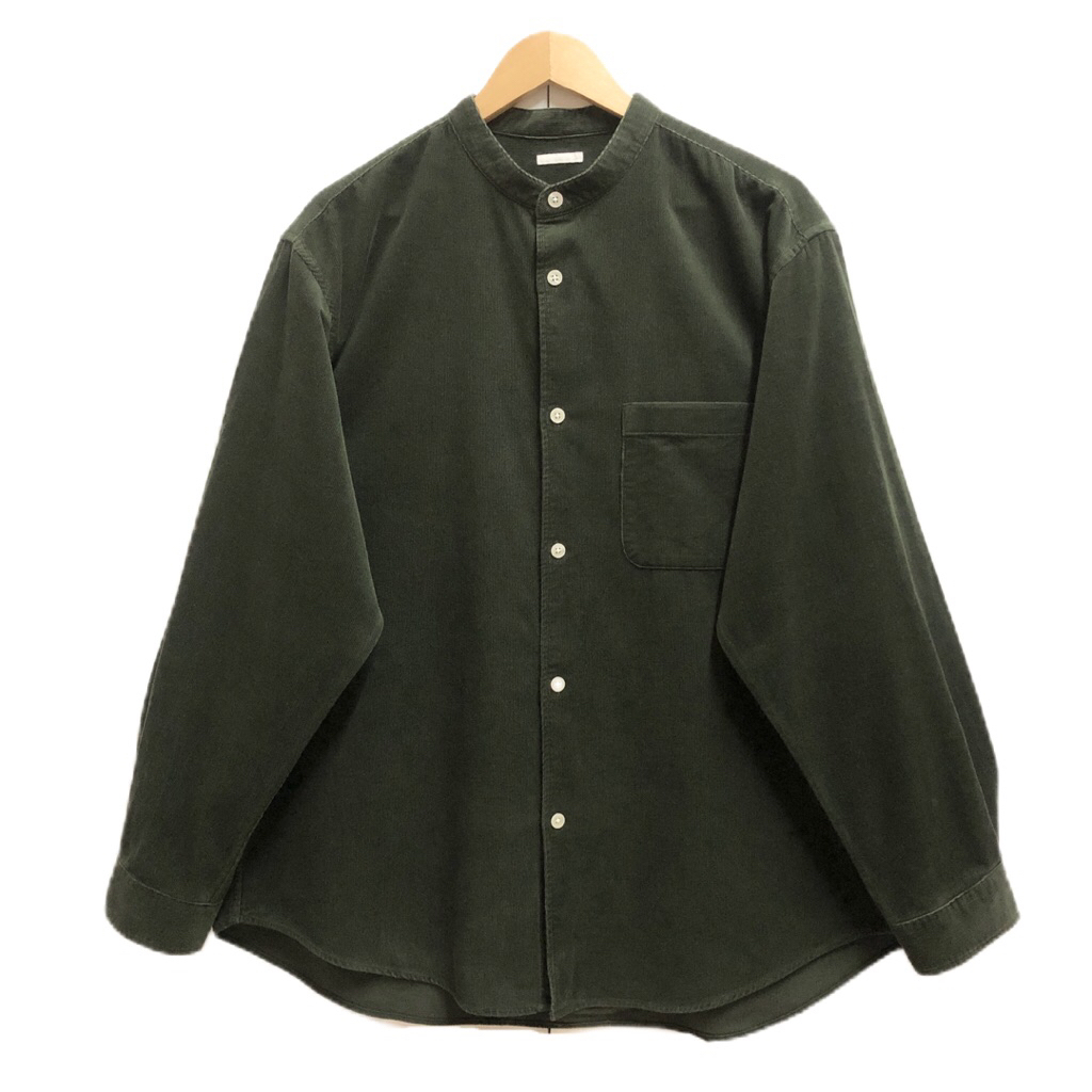 GU เสื้อเชิ้ตชาย คอจีน แขนยาว ผ้าลูกฟูก ป้าย L มือสอง