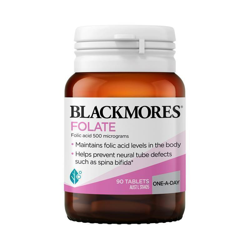 Blackmores Folate 500 mcg สนับสนุนสุขภาพผู้หญิง วางแผนตั้งครรภ์ ตั้งครรภ์แล้ว หรือเพื่อสุขภาพทั่วไป