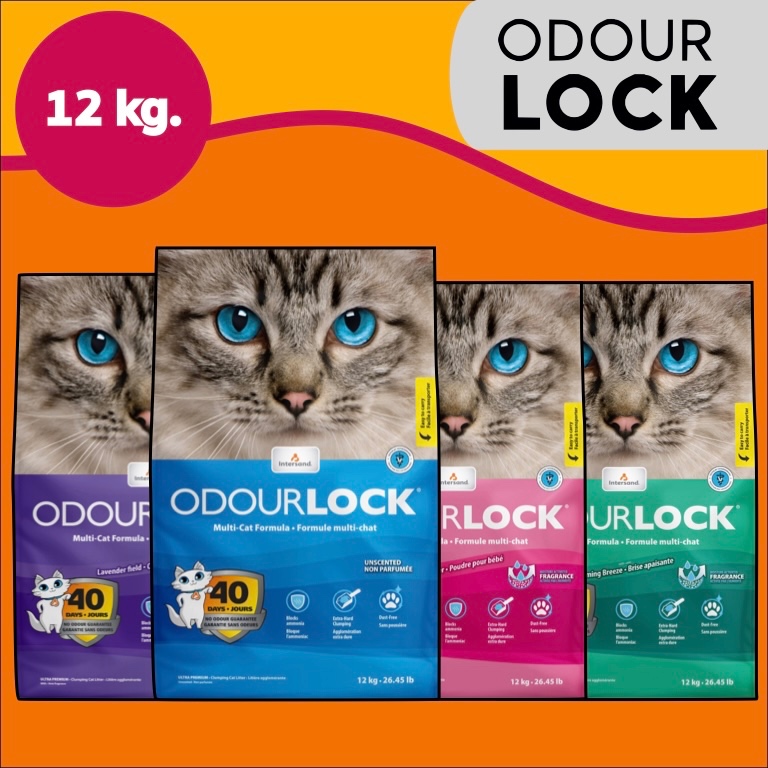 ทรายแมว ODOURLOCK ทรายแมวภูเขาไฟเกรดอัลตราพรีเมี่ยม ขนาด 12 kg.