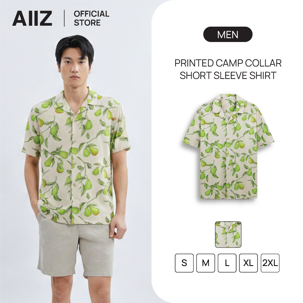 AIIZ (เอ ทู แซด) - AIIZ เสื้อเชิ้ตฮาวายผู้หญิง แขนสั้น ลายซัมเมอร์ ผ้าเรยอน 100%