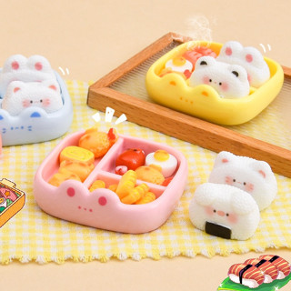 j488กล่องอาหารกลางวันจำลองอาหารลูกหมีหมูข้าวปั้น