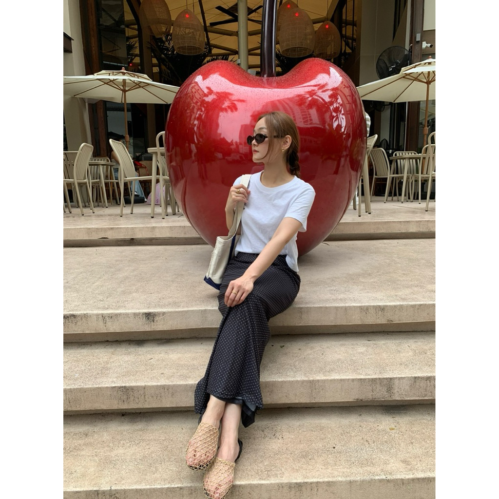 🇰🇷Charotte Irony Dot Mesh Skirt Fabric Mesh 🇰🇷