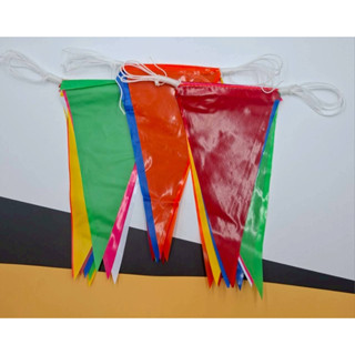 ( ยกโหล 12 มัด) No.1664 ธงราวสลับสี ธงสี ธงราว ธงสงกรานต์ ธง…