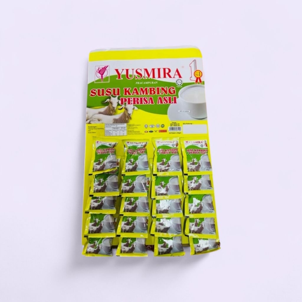 YUSMIRA นมแพะ ออริจินัล รสดั้งเดิม 1แพ็ค 20ซอง Susu Kambung Perisa Asli