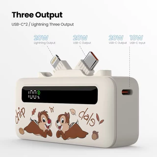 (พร้อมส่ง มี CCC) PowerBank Disney ลิขสิทธิ์แท้ 5000mAh 3-in-1 Veger รุ่น ALP05-10PD PD20W Type C & IP มอก.