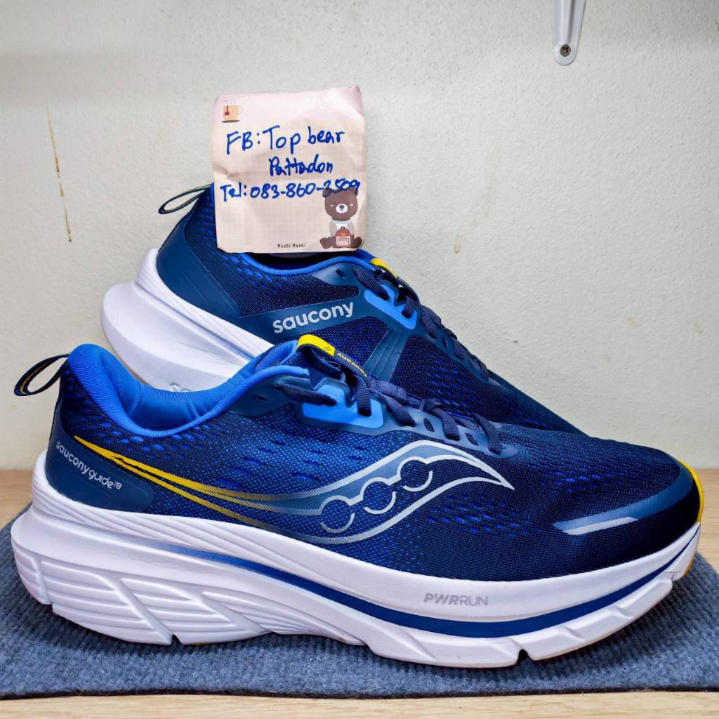 Saucony Guide 18 💙🤍 รองเท้ามือสองของแท้💯ไซส์ Us12 Eu46.5 30cm