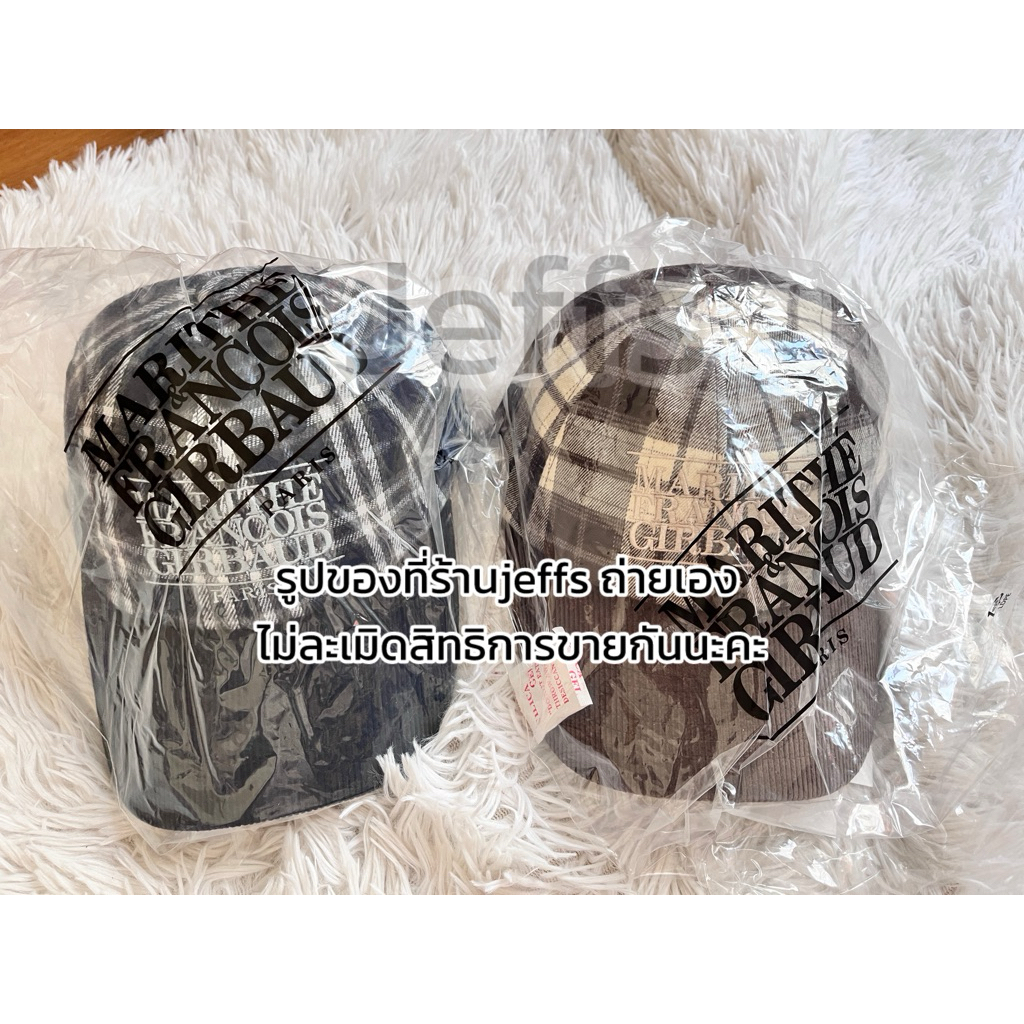 พร้อมส่ง แท้ Marithe  หมวกรุ่น classic corduroy two tone check