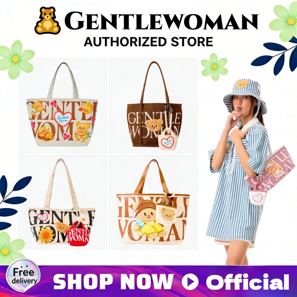 ☀️ Summer Collection! GENTLE WOMAN Playful Butterbear | เลือกได้หลายทรง (Hauler/Tote/กระเป๋าเกี๊ยว) ราคาพิเศษ Outlet