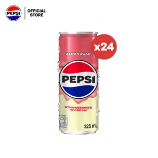 [จัดส่งทั่วประเทศ] [แพ็ก 24] เป๊ปซี่ สตรอเบอร์รี่แอนด์ครีม 325 มล. Pepsi Soft Drink