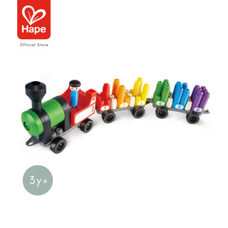 Hape - Rainbow counting Train ตัวต่อโพลีเอ็มชุดรถไฟสายรุ้ง 63 ชิ้น 3Y+