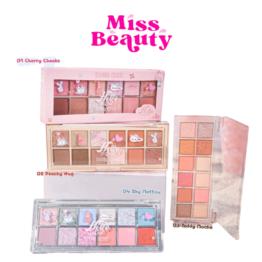 HF758 Sivanna Colors Hello So Cute Eye Palette ซีเวนน่า คัลเลอร์ส ฮัลโหล โซ คิ้วท์ อาย พาเลท 1.6*12 กรัม