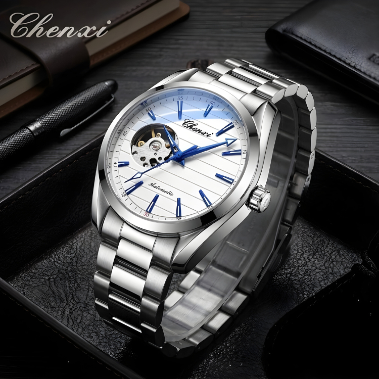 นาฬิกาข้อมือผู้ชายจากแบรนด์ CHENXI  คือรุ่น CX-8848 เป็นนาฬิการะบบกลไกที่มีดีไซน์ทันสมัยและดูหรูหรา