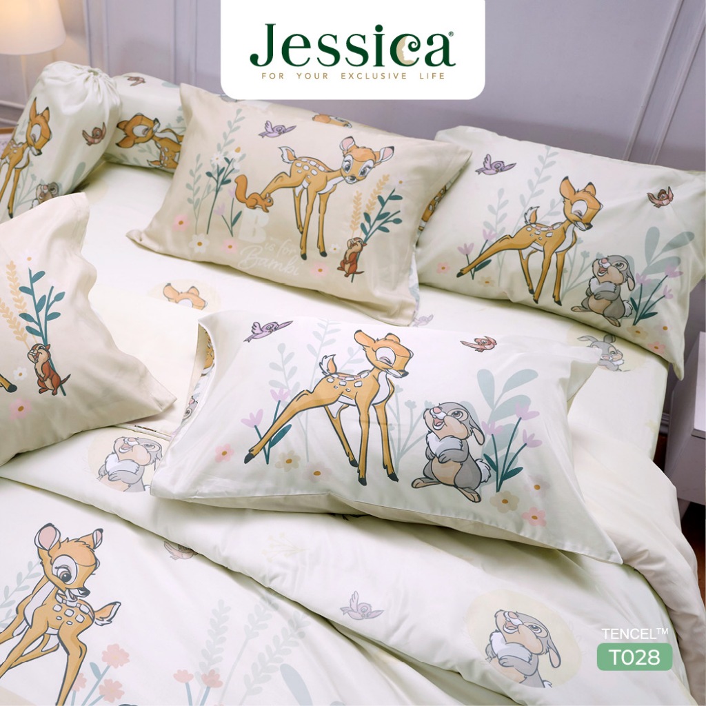 Jessica Tencel ชุดผ้าปูที่นอน Disney Bambi แบมบี้ ลิขสิทธิ์ดิสนีย์แท้ T028 ลิขสิทธิ์แท้ ผ้าปูที่นอน 