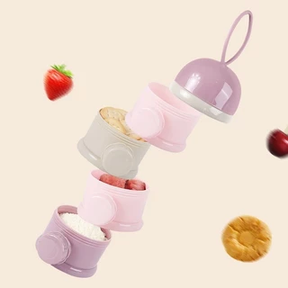 qoqolove👶กล่องนมผง กล่องนมผงทารกแบบพกพา 3/4 ชั้น ความจุสูง นมผงสามารถเทจากด้านข้าง