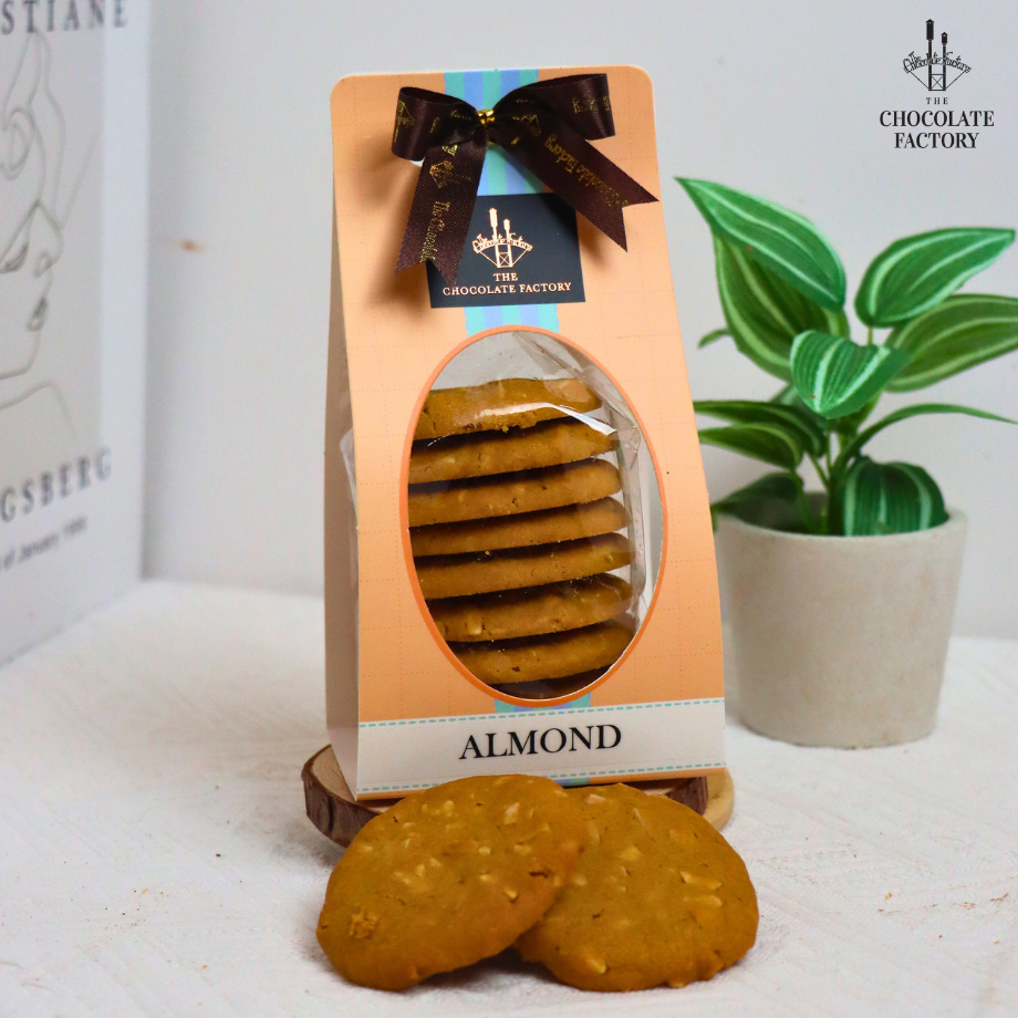 The Chocolate Factory  คุกกี้ อัลมอนด์ Cookie Almond คุกกี้เนยสด อบกรอบ ผสมอัลมอนด์เต็มคำ ราคา ถูกที่สุด ดีลบีเคเค