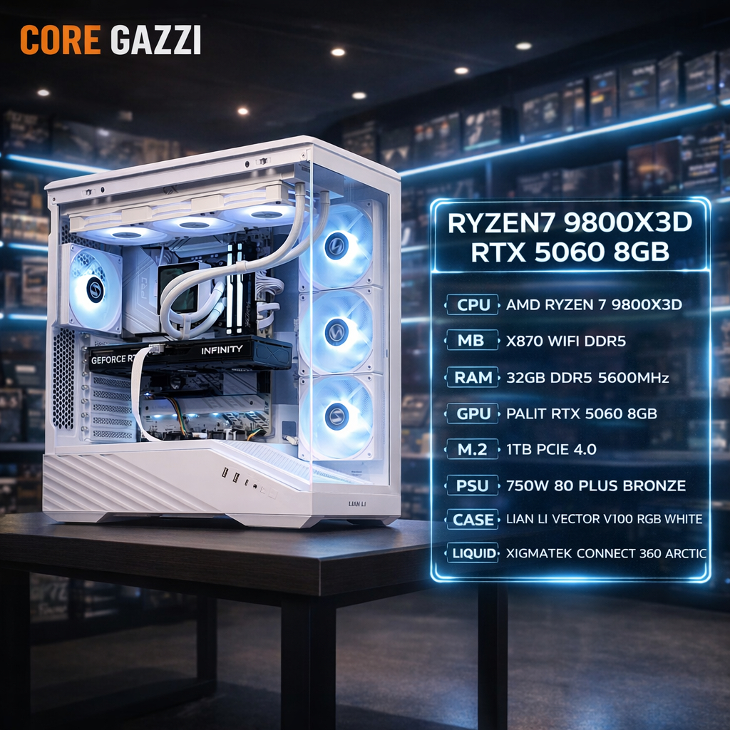 คอมเล่นเกม RYZEN 7 9800X3D / RTX 5060 8GB ชุดเจ็บแต่จบ เน้น FiveM สตีม