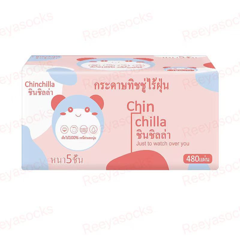 Chinchilla สุดคุ้ม🎉1ลัง72ห่อ🎉กระดาษทิชชู่ หนา5ชั้น 480แผ่น ขนาด:175*150 ทิชชู่พาพา แช็คหน้า รูปที่ 8