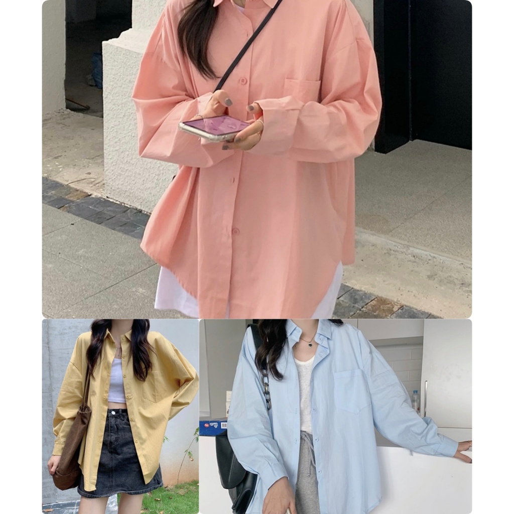 เสื้อกันแดดแขนยาวผู้หญิง ทรงหลวมสไตล์เกาหลี สวยทันสมัย มีกระเป๋าและสีพื้น