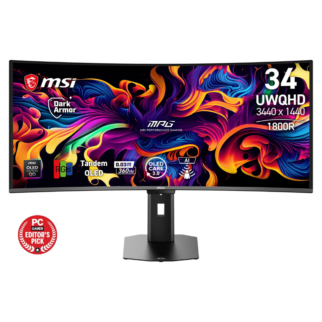 MSI OLED 34" MPG 341CQR QD-OLED X36 UWQHD 360Hz Curved Gaming Monitor