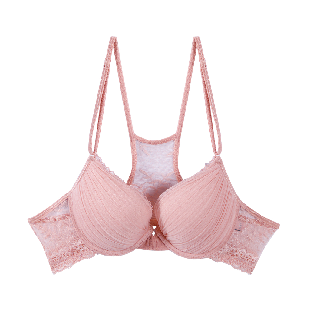 ELLE lingerie Moulded Bra Front-Close ยกทรงตะขอหน้ามีโครงเสริมฟองน้ำตกแต่งพลีท - LB7540