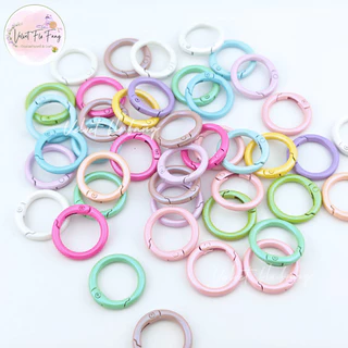 พวงกุญแจกลม ห่วงกลม คละสี เกรดพรีเมี่ยม แบบสปริง 25 mm สำหรับ DIY งานทำพวงกุญแจ