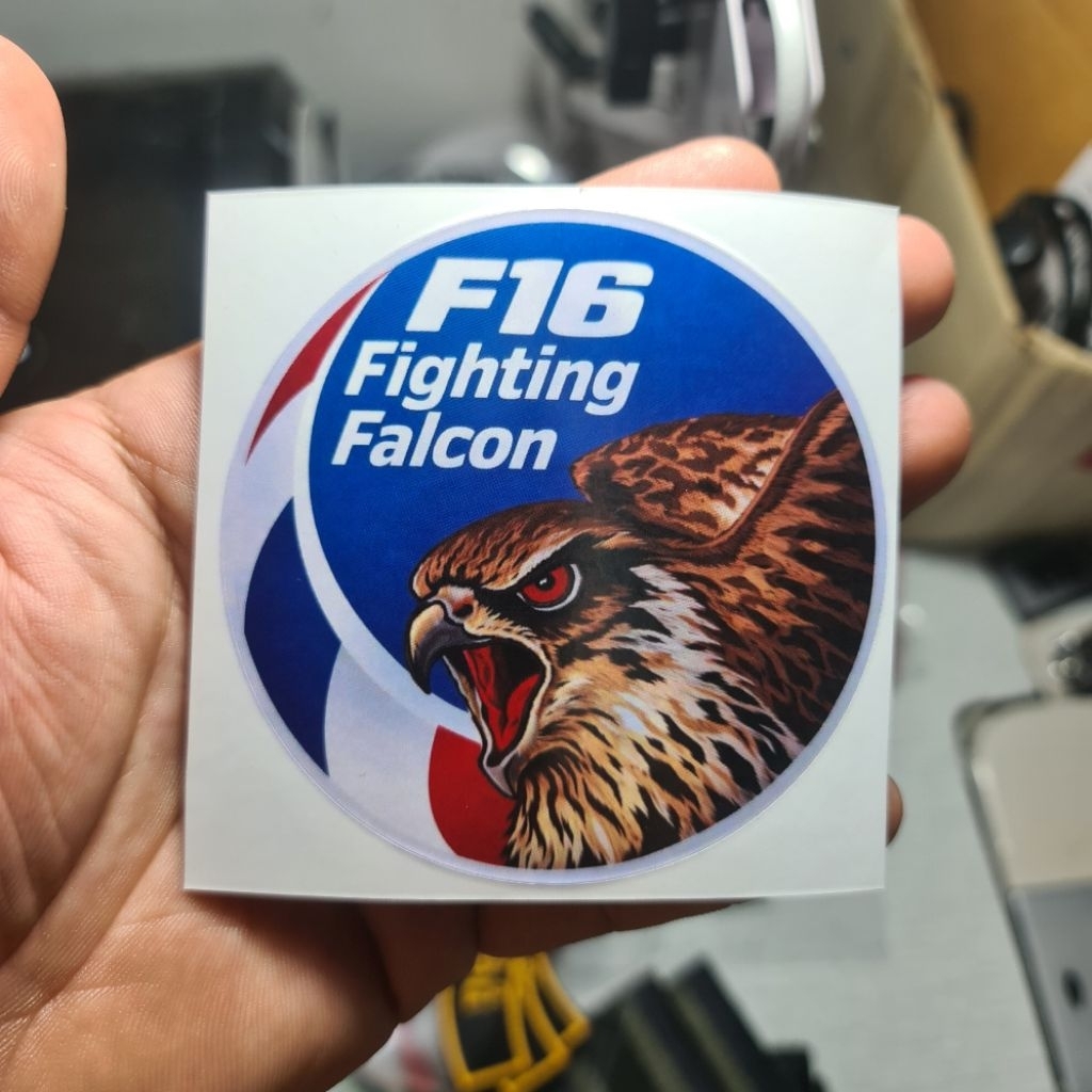 สติกเกอร์ติดรถ F16  fighting falcon ขนาด 8×8 cm รายละเอียดคมชัด