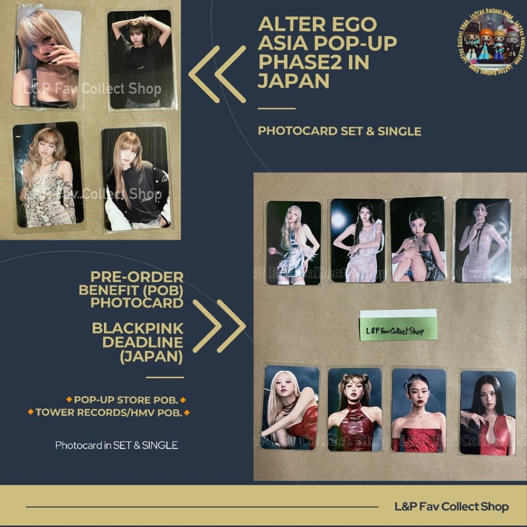 (พร้อมส่ง POB)🇯🇵 LISA Pop-up Phase2 Japan /BLACKPINK DEADLINE HMV TOWER RECORDS JUMP Photocard JENNI