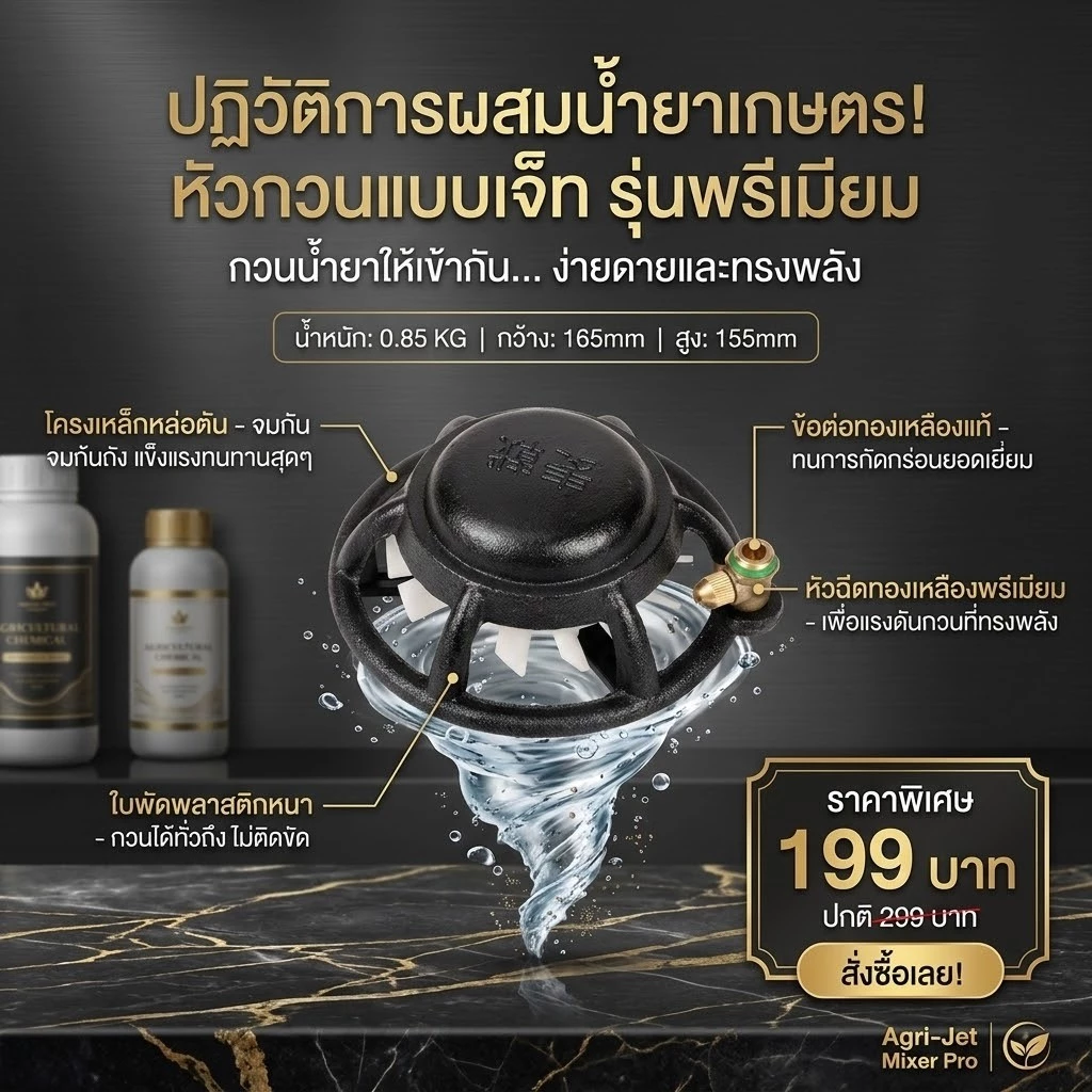 หัวปั่นผสมปุ๋ยและยา อุปกรณ์การเกษตร กะโหลกตะแกรงดูดปุ๋ย thumbnail 3