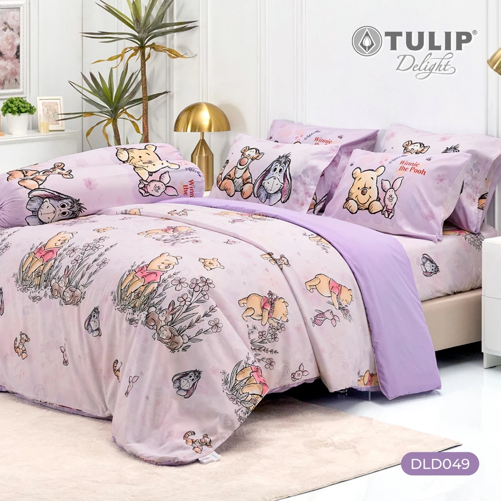 TULIP Delight ชุดผ้าปูที่นอน หมีพู ลิขสิทธิ์แท้ดิสนีย์ Disney Winnie The Pooh DLD049 ผ้าห่ม ผ้านวม ผ้าปูที่นอน