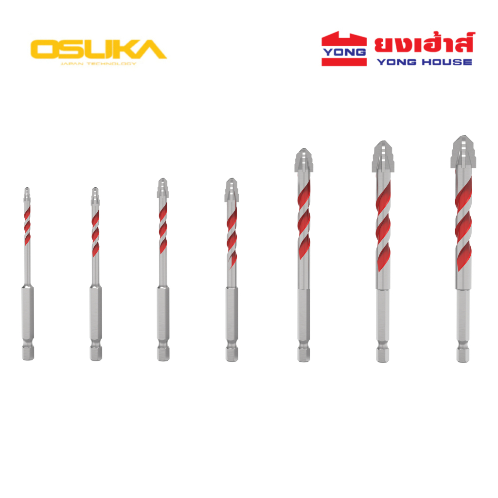 OSUKA รวมดอกสว่านอเนกประสงค์หัวคาร์ไบด์ ก้านหกเหลี่ยม รุ่น OSAD3030 และ OSAD3045 ดอกสว่าน ดอกสว่านหัวคาร์ไบด์