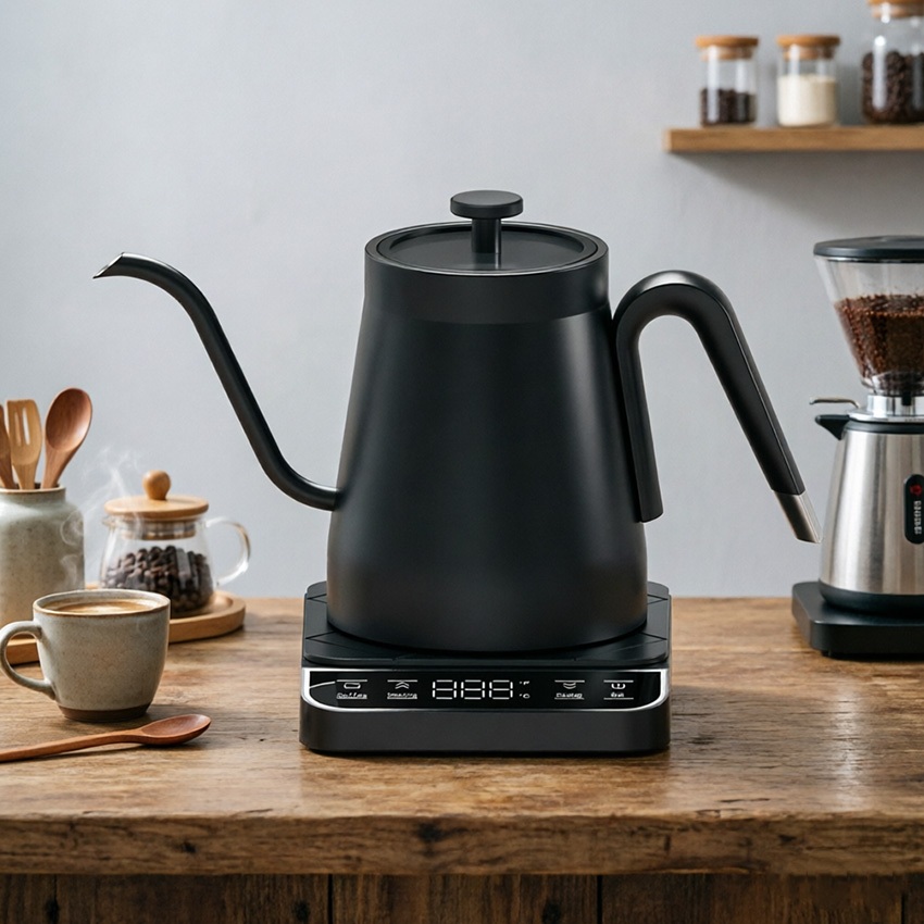 Smart Electric Kettle 800ml กาต้มน้ำไฟฟ้าควบคุมอุณหภูมิ กาไฟฟ้า ดริปกาแฟ หน้าจอสัมผัส 1350W