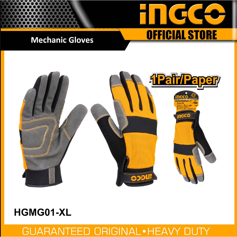 INGCO ถุงมือ นิรภัย ช่างกล ไมโครไฟเบอร์ สำหรับงานอเนกประสงค์ ไซส์ XL รุ่น HGMG01-XL และ HGMG62-XL