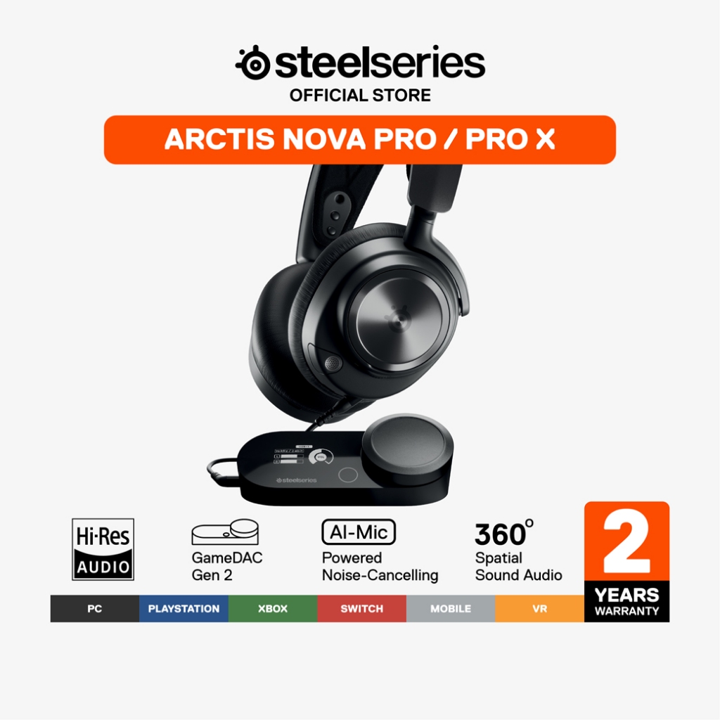 SteelSeries Arctis Nova Pro Wired High-Fidelity Gaming Audio with Multi-System Connect หูฟังเกมมิ่ง